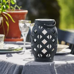 LED-Laterne Flame Lantern, schwarz, Höhe 23 cm