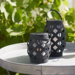 LED-Laterne Flame Lantern, schwarz, Höhe 23 cm