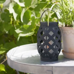 LED-Laterne Flame Lantern, schwarz, Höhe 23 cm