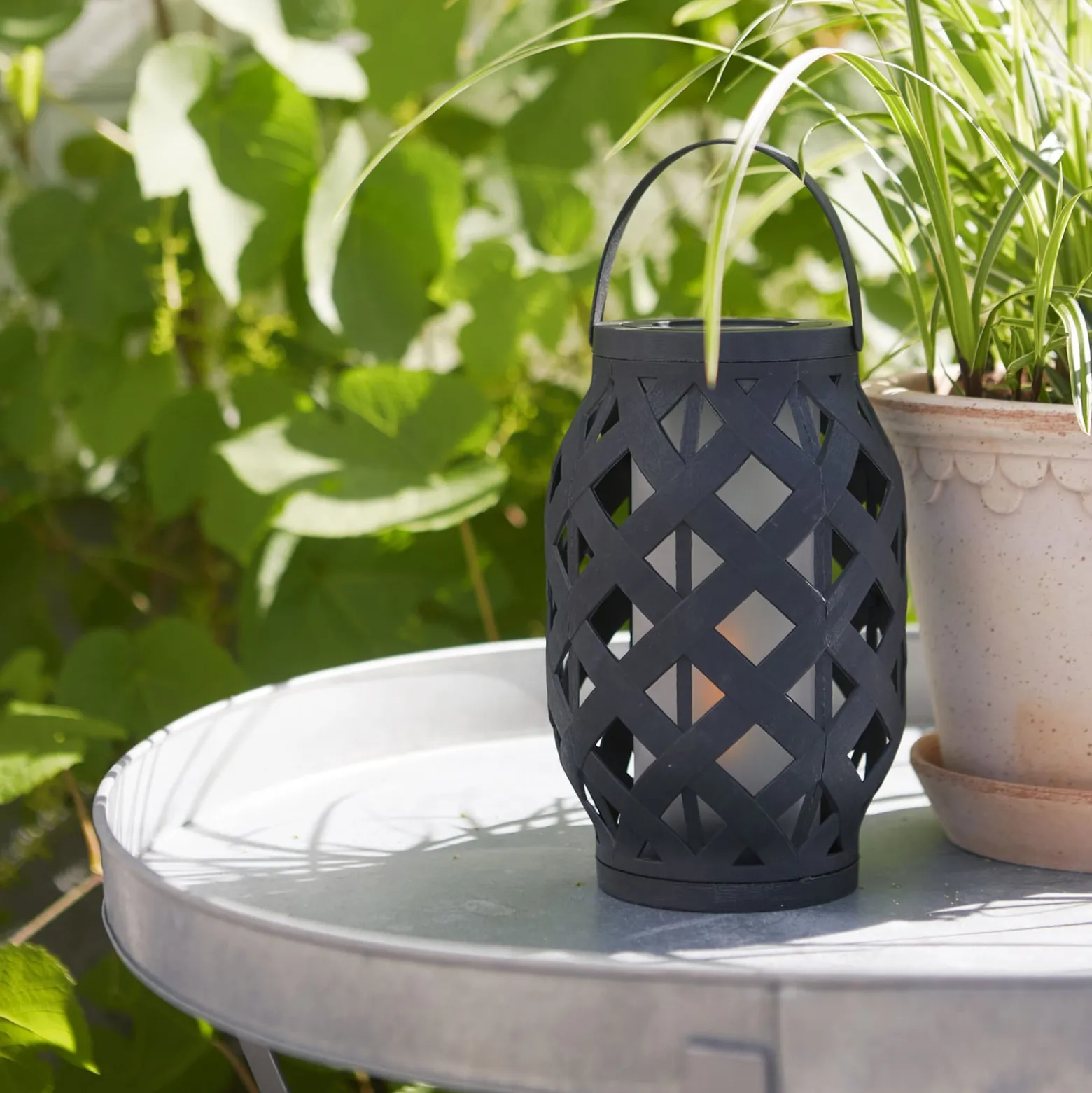 LED-Laterne Flame Lantern, schwarz, Höhe 23 cm