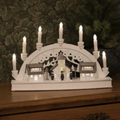 LED-Lichterbogen Häuser, 7-flammig, weiß
