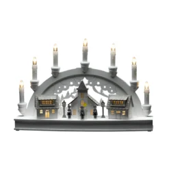 LED-Lichterbogen Häuser, 7-flammig, weiß