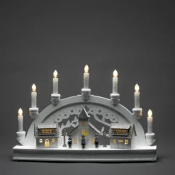 LED-Lichterbogen Häuser, 7-flammig, weiß