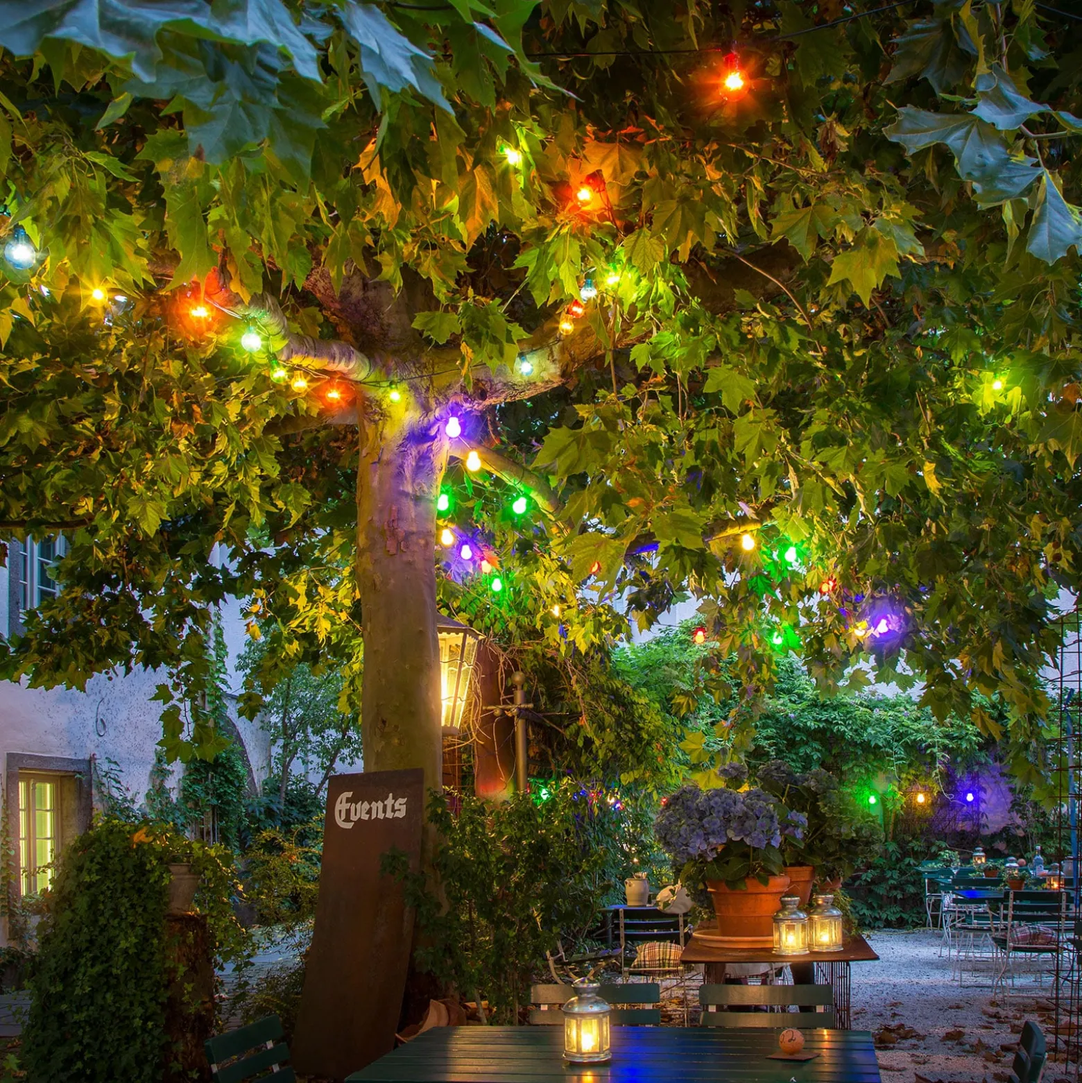 LED-Lichterkette Biergarten Erweiterung, bunt