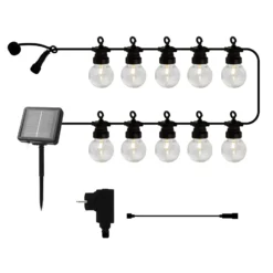 LED-Lichterkette Lucas Start-Set klar, 10-fl., Solar/Stecker