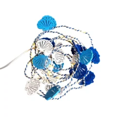 LED-Lichterkette Selma Clam, blau, 20-flg., Batteriebetrieb