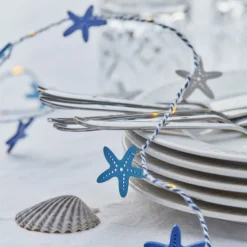 LED-Lichterkette Selma Starfish blau 20-flg. Batteriebetrieb