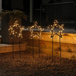 LED-Metallstern mit Erdspießen 3er-Set, IP44