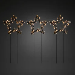 LED-Metallstern mit Erdspießen 3er-Set, IP44