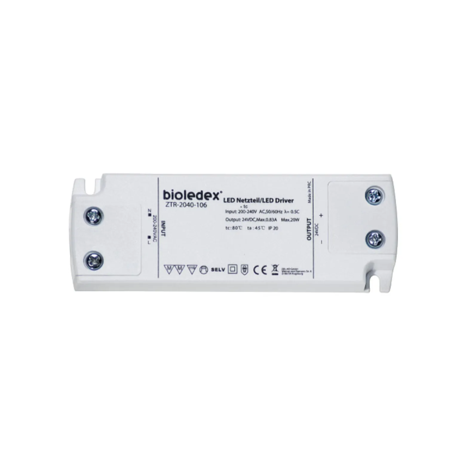 LED-Netzteil ZTR-2040-106 24V DC 20W