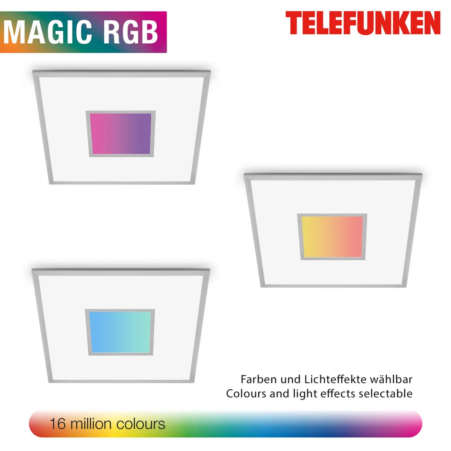 LED-Panel Magic Cento silber CCT RGB 60x60cm