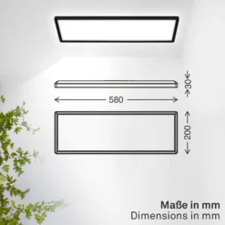 LED-Panel Shallow on/off, 58 x 20 cm, schwarz, 840 Backlight