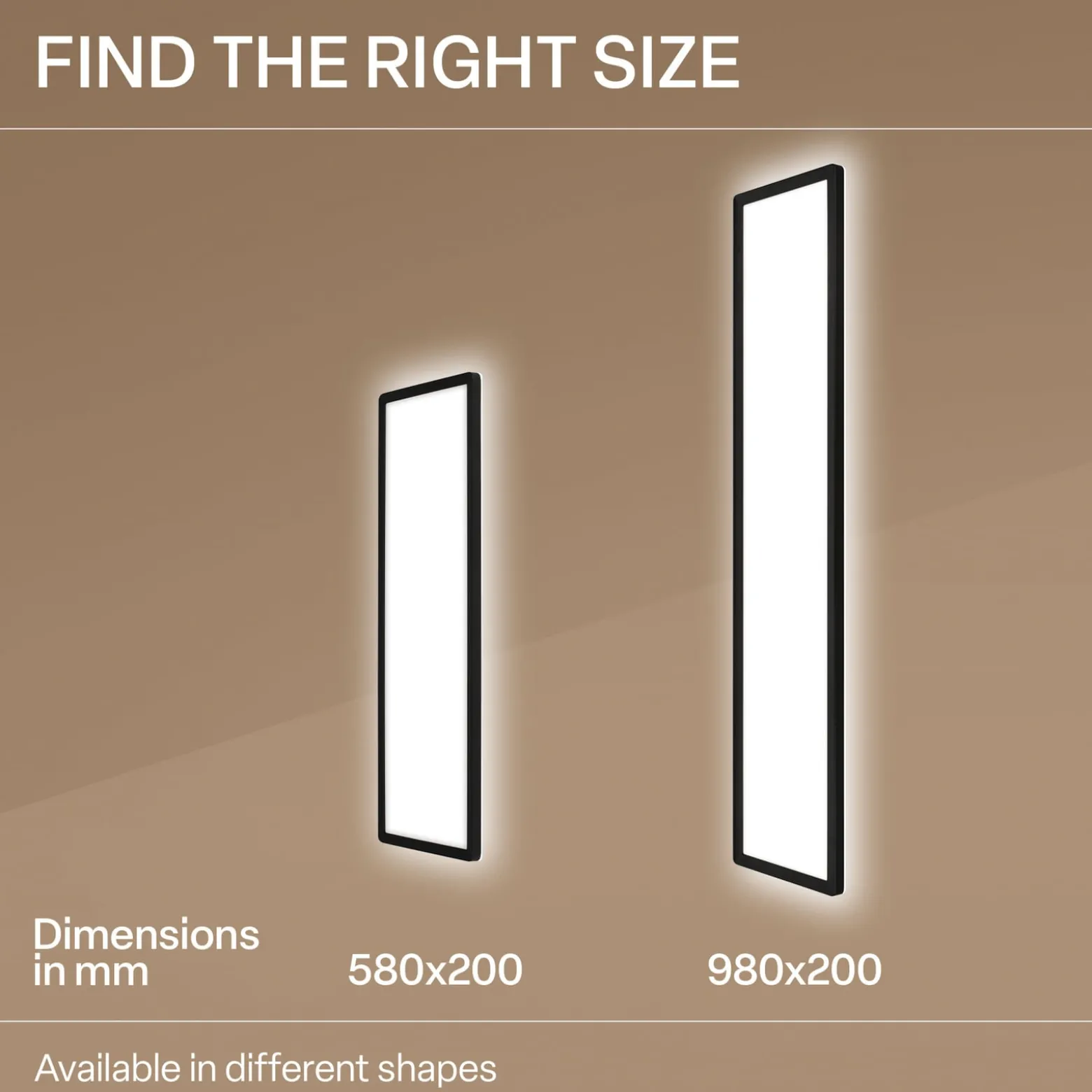 LED-Panel Shallow on/off, 58 x 20 cm, schwarz, 840 Backlight