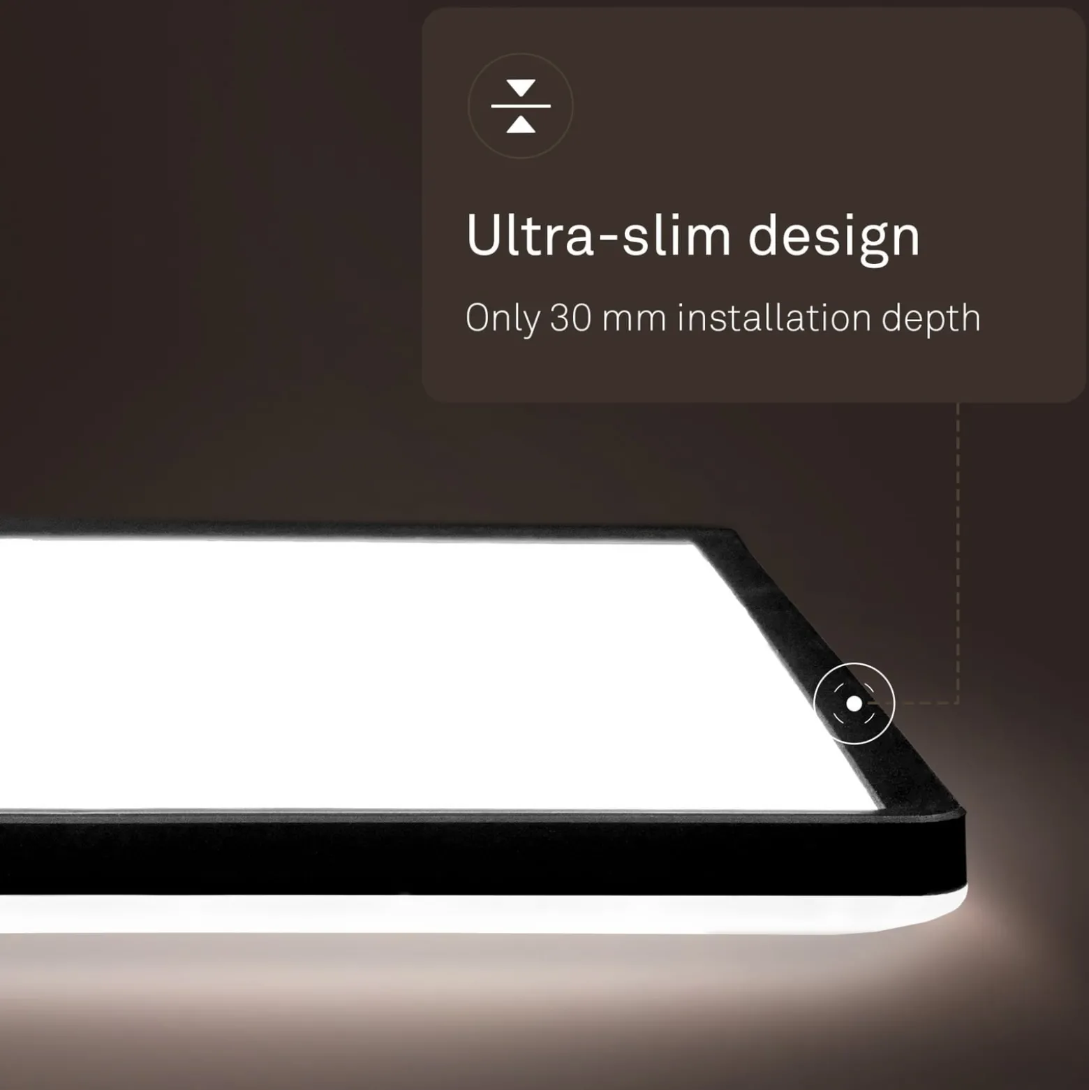 LED-Panel Shallow on/off, 58 x 20 cm, schwarz, 840 Backlight