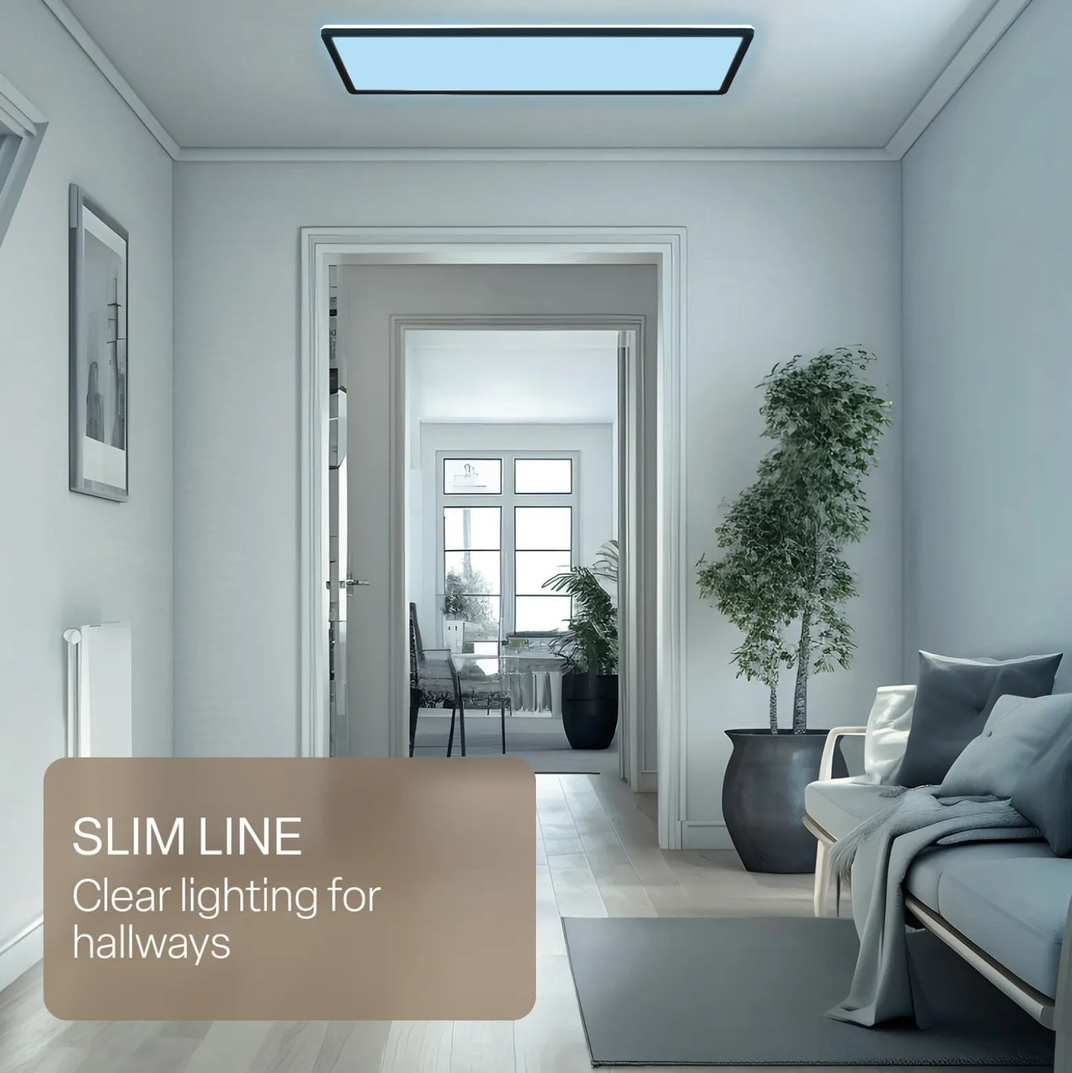 LED-Panel Shallow Remote CCT, 58 x 20 cm, schwarz, Backlight