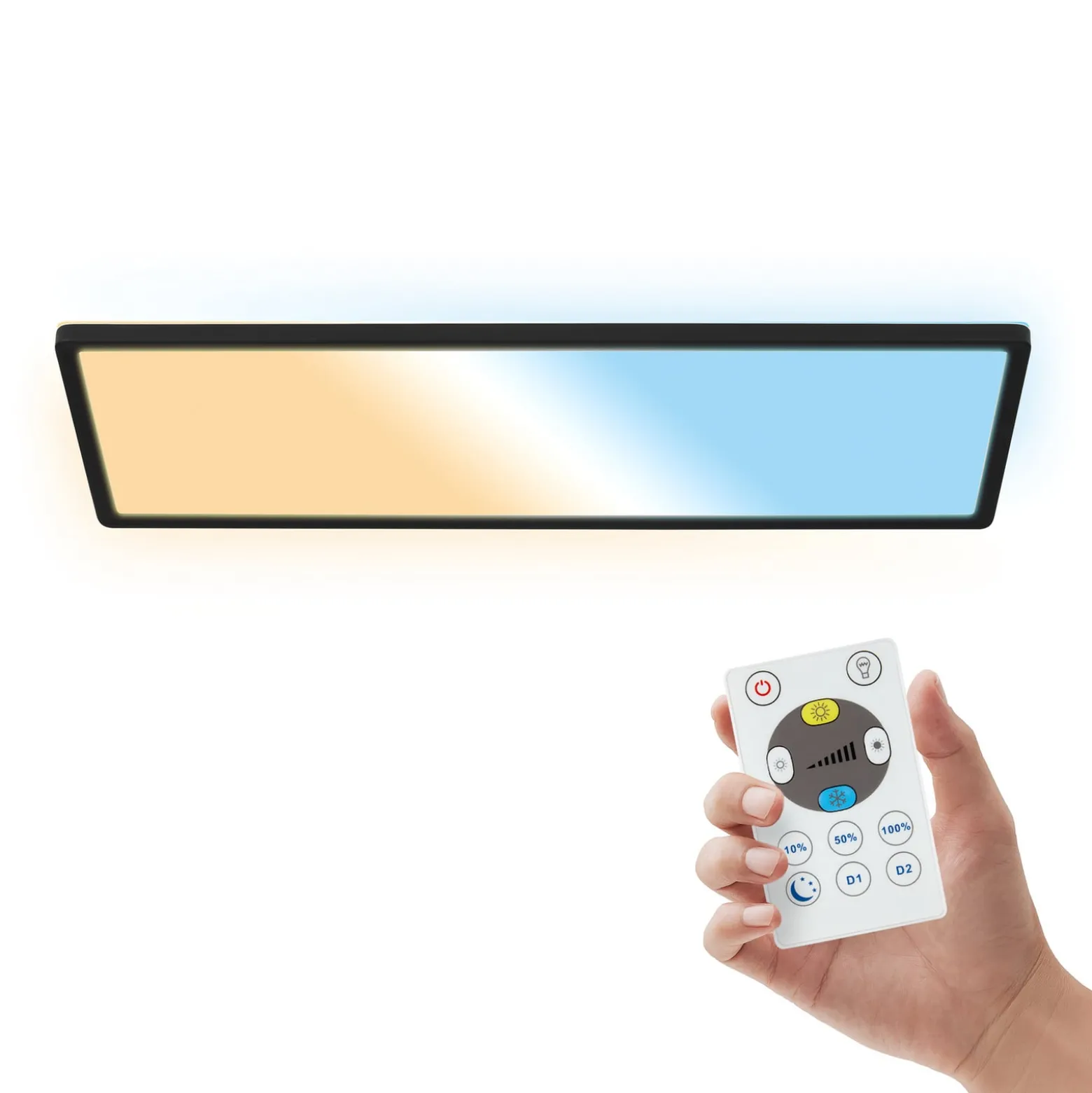 LED-Panel Shallow Remote CCT, 58 x 20 cm, schwarz, Backlight