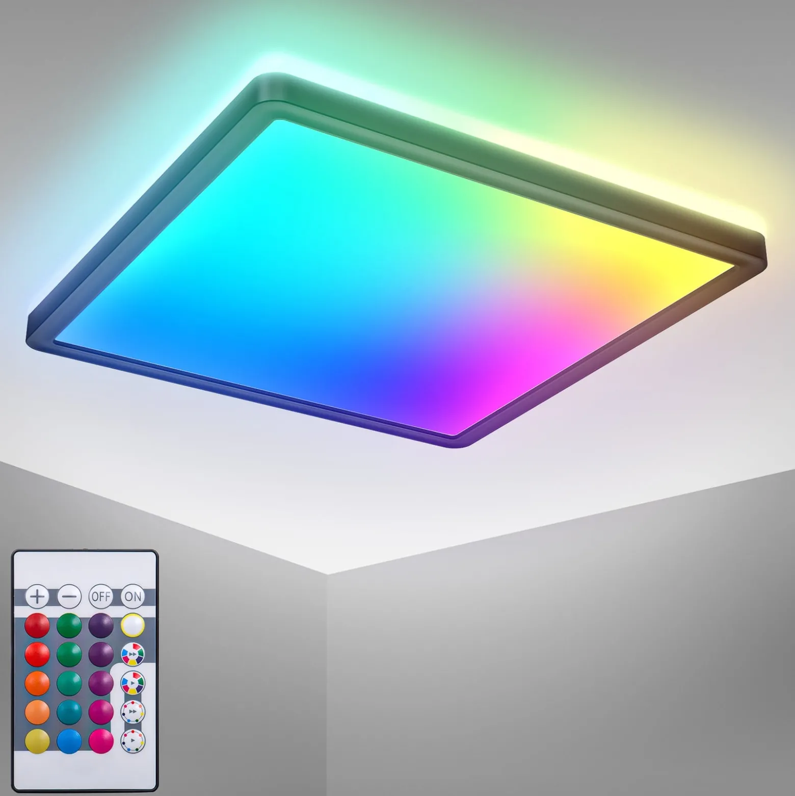 LED-Panel Slim Remote RGBW, 29 x 29 cm, schwarz, Backlight