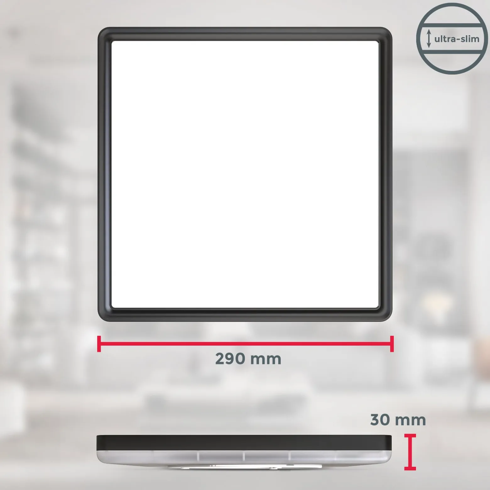 LED-Panel Slim Remote RGBW, 29 x 29 cm, schwarz, Backlight