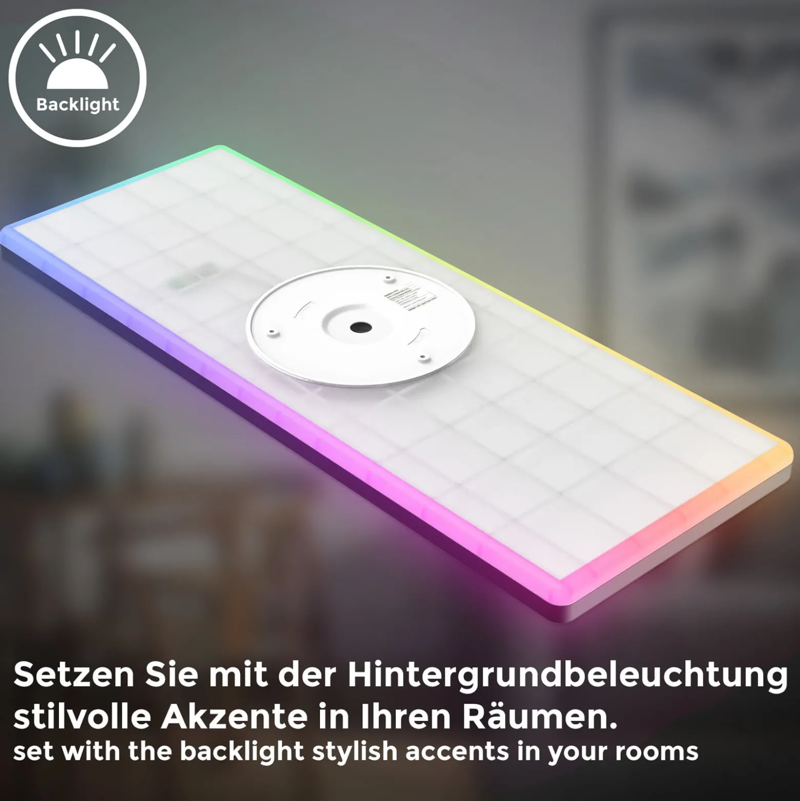 LED-Panel Slim Remote RGBW, 58 x 20 cm, schwarz, Backlight