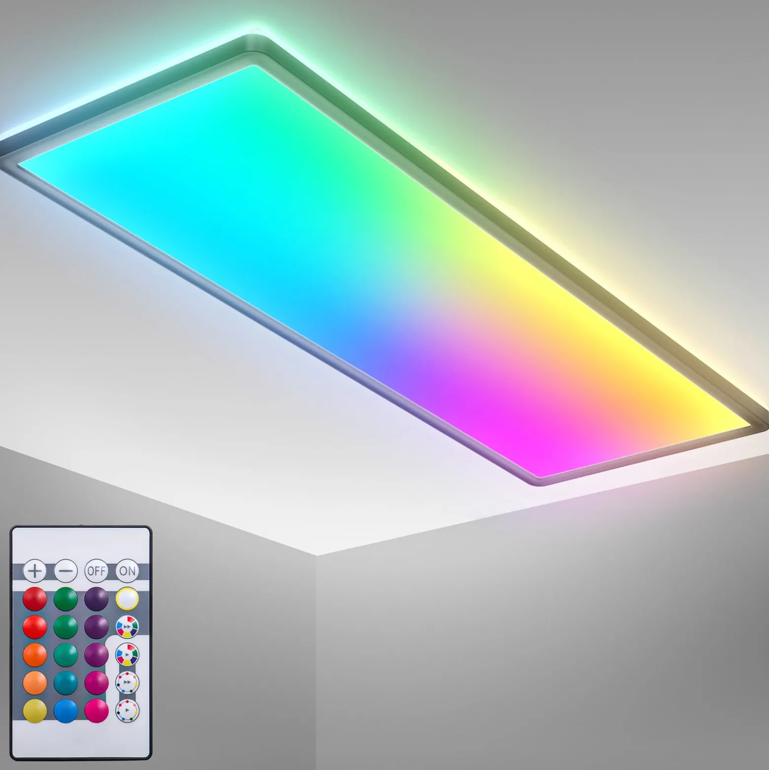 LED-Panel Slim Remote RGBW, 58 x 20 cm, schwarz, Backlight