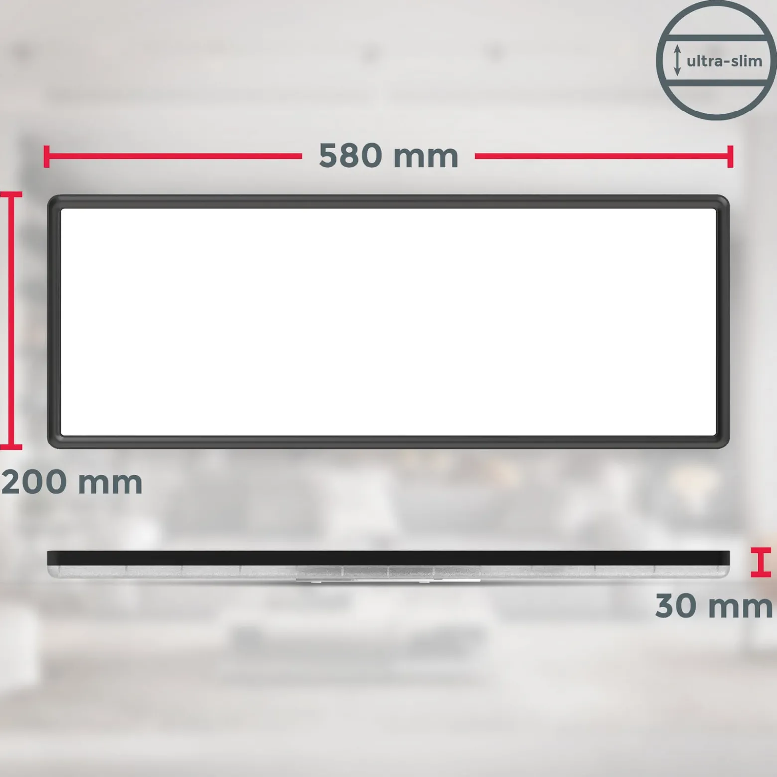 LED-Panel Slim Remote RGBW, 58 x 20 cm, schwarz, Backlight