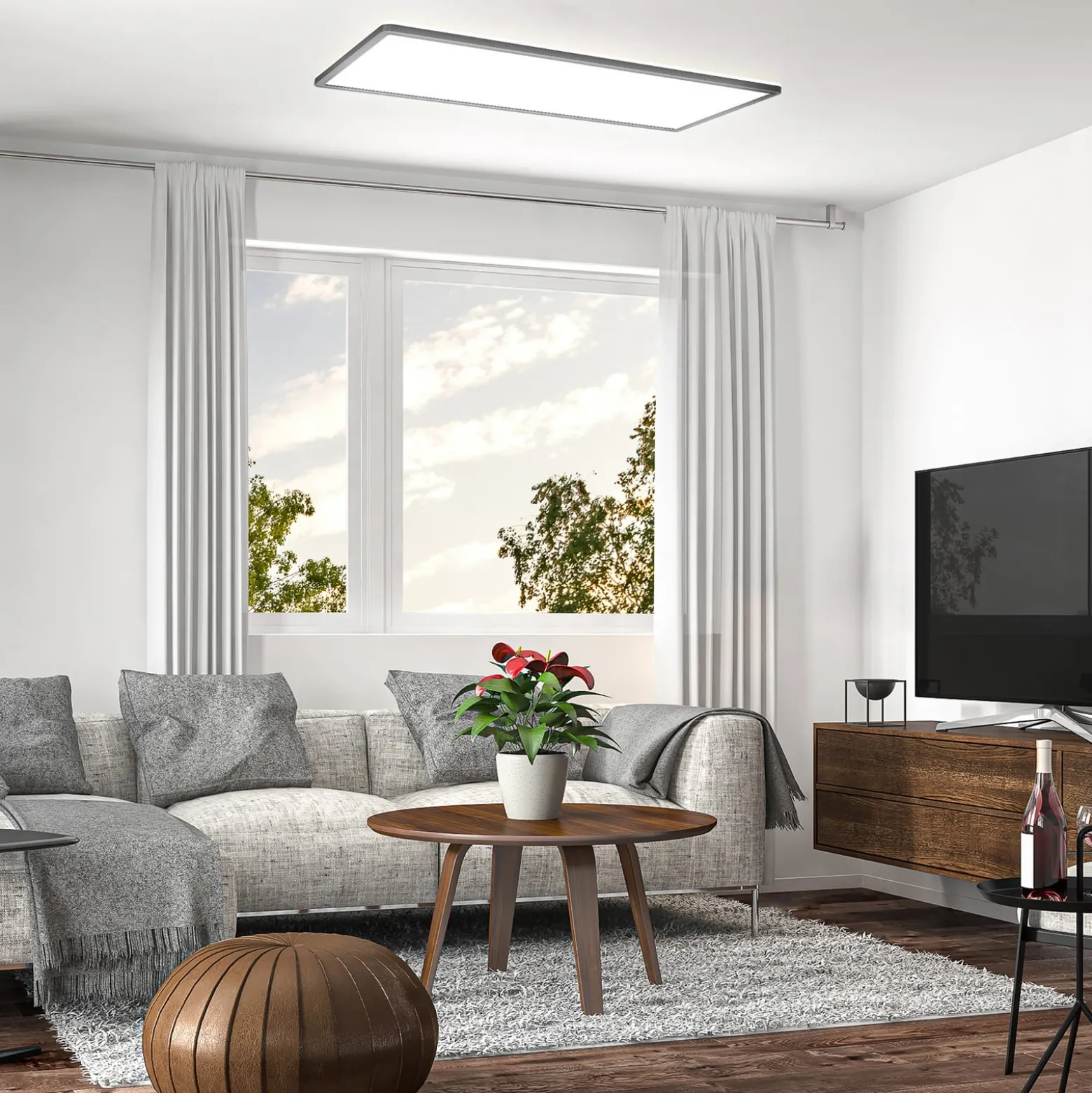 LED-Panel Slim Remote RGBW, 58 x 20 cm, schwarz, Backlight