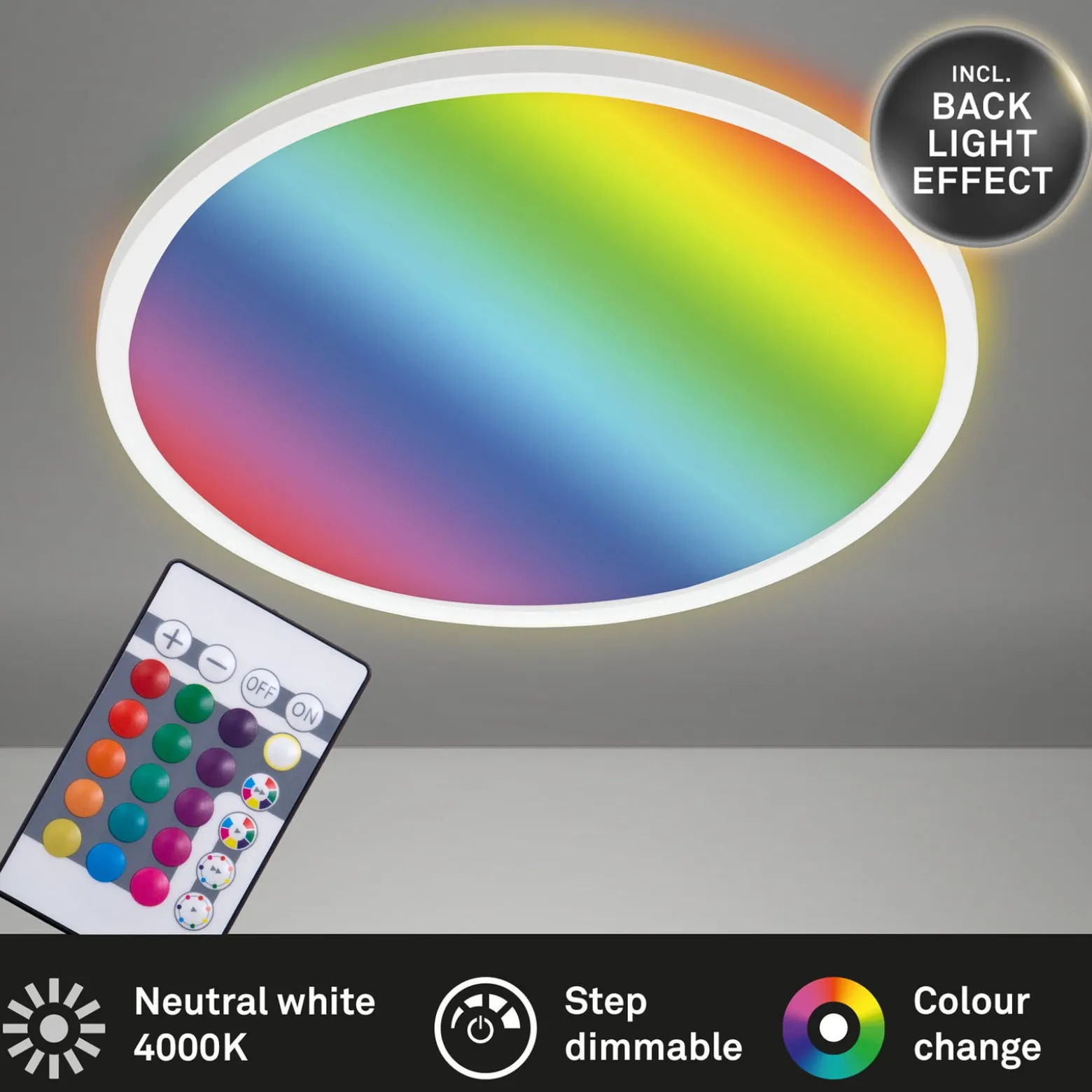 LED-Panel Slim rund RGBW Effekt Ø42cm weiß