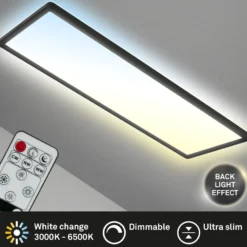 LED-Panel Slim schwarz ultraflach CCT, 59x20cm