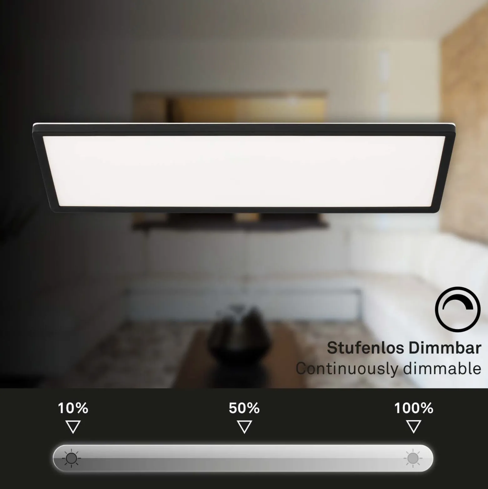 LED-Panel Slim schwarz ultraflach CCT, 59x20cm