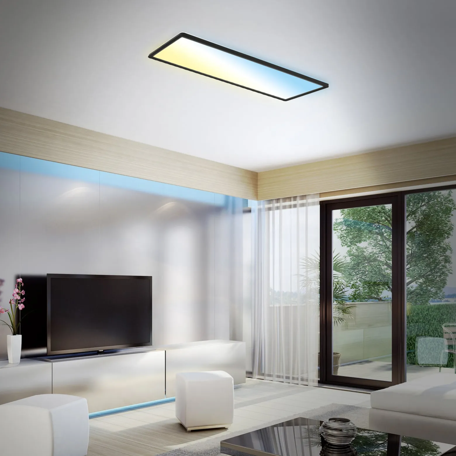 LED-Panel Slim schwarz ultraflach CCT, 59x20cm