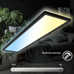 LED-Panel Tava CCT, schwarz, 98 x 20 cm Backlight Kunststoff