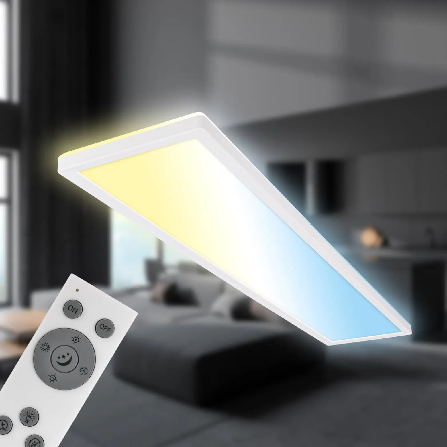 LED-Panel Tava CCT, weiß, 98 x 20 cm, Backlight, Kunststoff