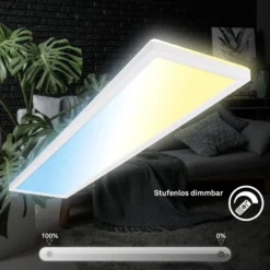 LED-Panel Tava CCT, weiß, 98 x 20 cm, Backlight, Kunststoff