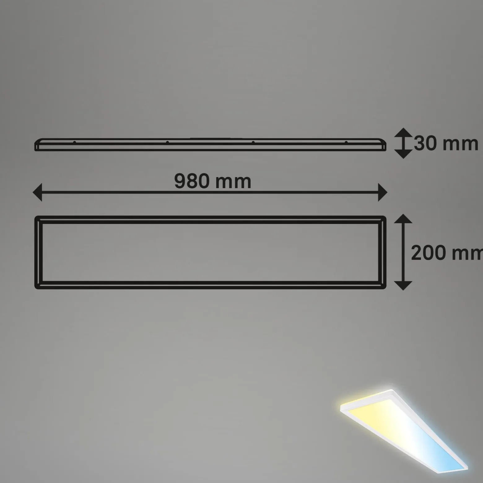 LED-Panel Tava CCT, weiß, 98 x 20 cm, Backlight, Kunststoff