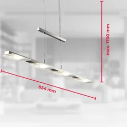 LED-Pendel Dina, 4-fl., nickel, höhenverstellbar, 3.000 K