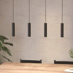 LED-Pendellampe Almudaina, schwarz, Länge 84 cm, 4-flg.,