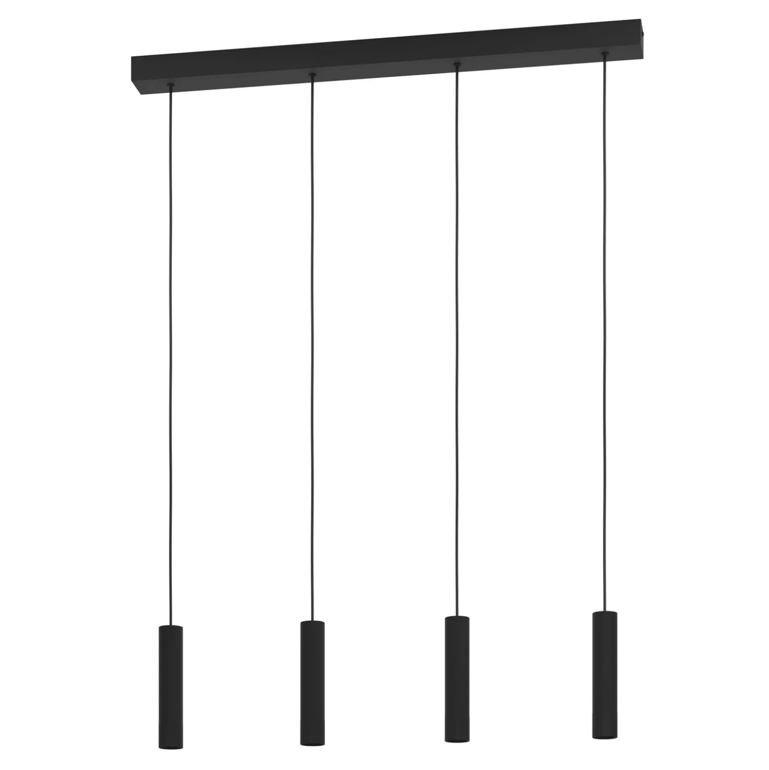 LED-Pendellampe Almudaina, schwarz, Länge 84 cm, 4-flg.,