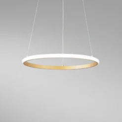 LED-Pendellampe Axis, Ø 40 cm, goldfarben, Metall, CCT