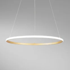 LED-Pendellampe Axis, Ø 60 cm, goldfarben, Metall, CCT