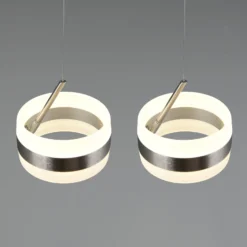LED-Pendellampe Dios, nickelfarben, Länge 85 cm, CCT, 4-flg.