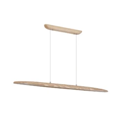 LED-Pendellampe Kenzie, Länge 120 cm, hellbraun, Holz CCT