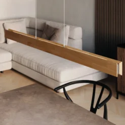 LED-Pendellampe Mexico Länge 114 cm eichefarben Holz, 2-flg.