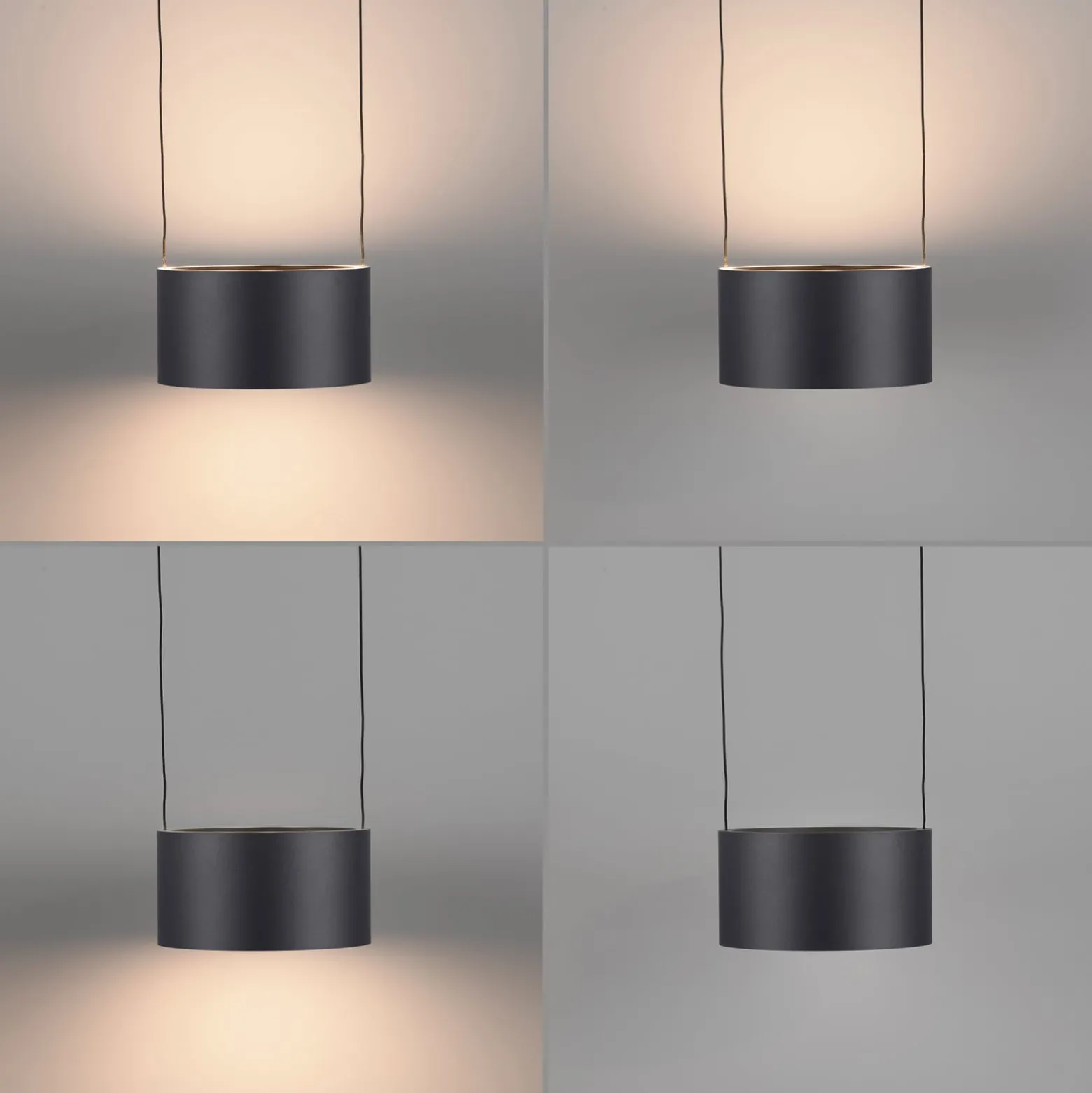 LED-Pendellampe PURE Clipse, grau, Ø 20 cm CCT Dimmer 2-flg