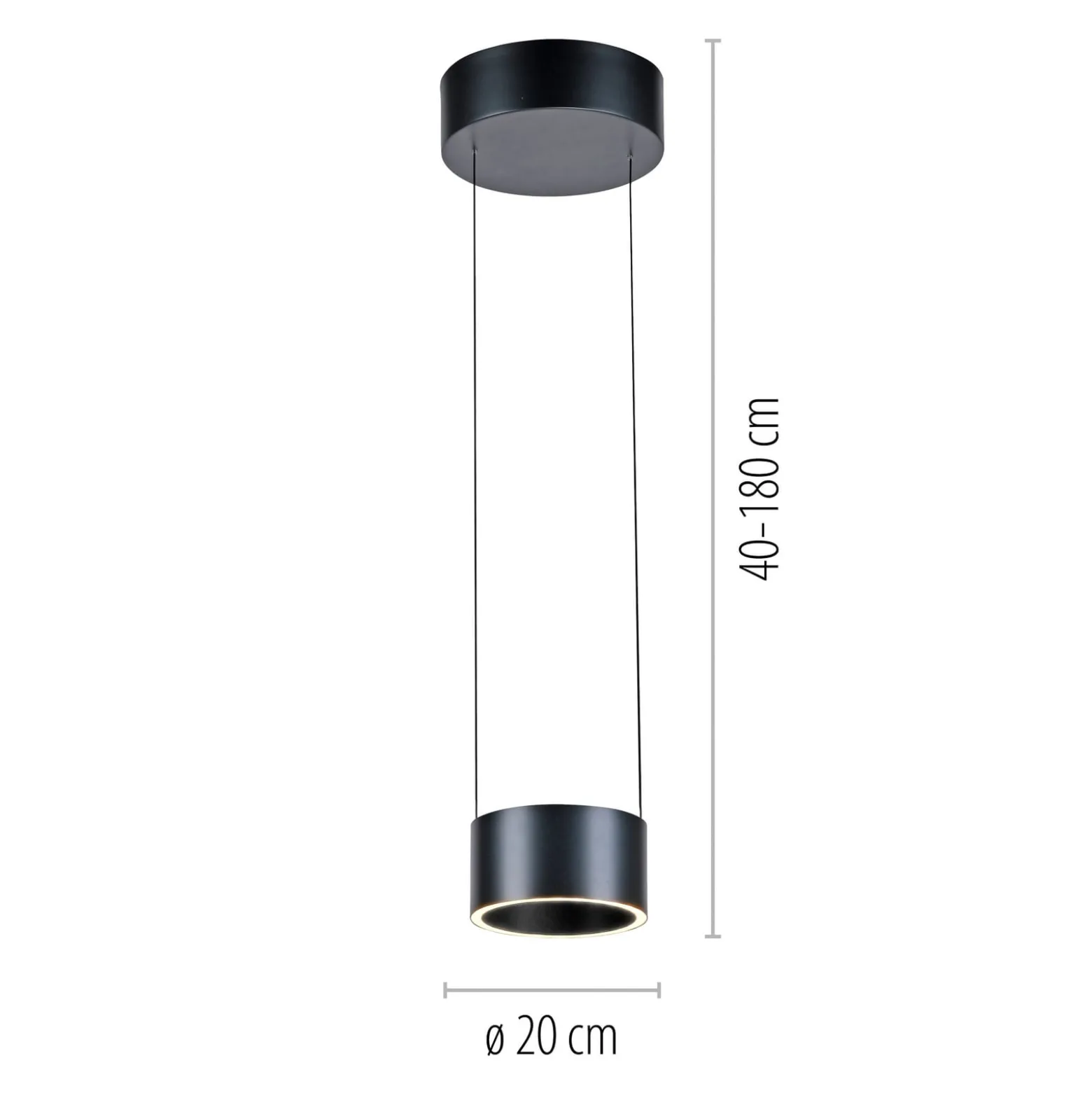 LED-Pendellampe PURE Clipse, grau, Ø 20 cm CCT Dimmer 2-flg