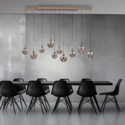 LED-Pendellampe PURE E-Infinity bronze/amber, 198 cm, 10-flg