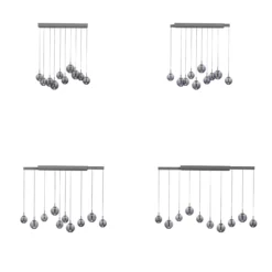 LED-Pendellampe PURE E-Infinity grau/rauchgrau 198 cm,10-flg