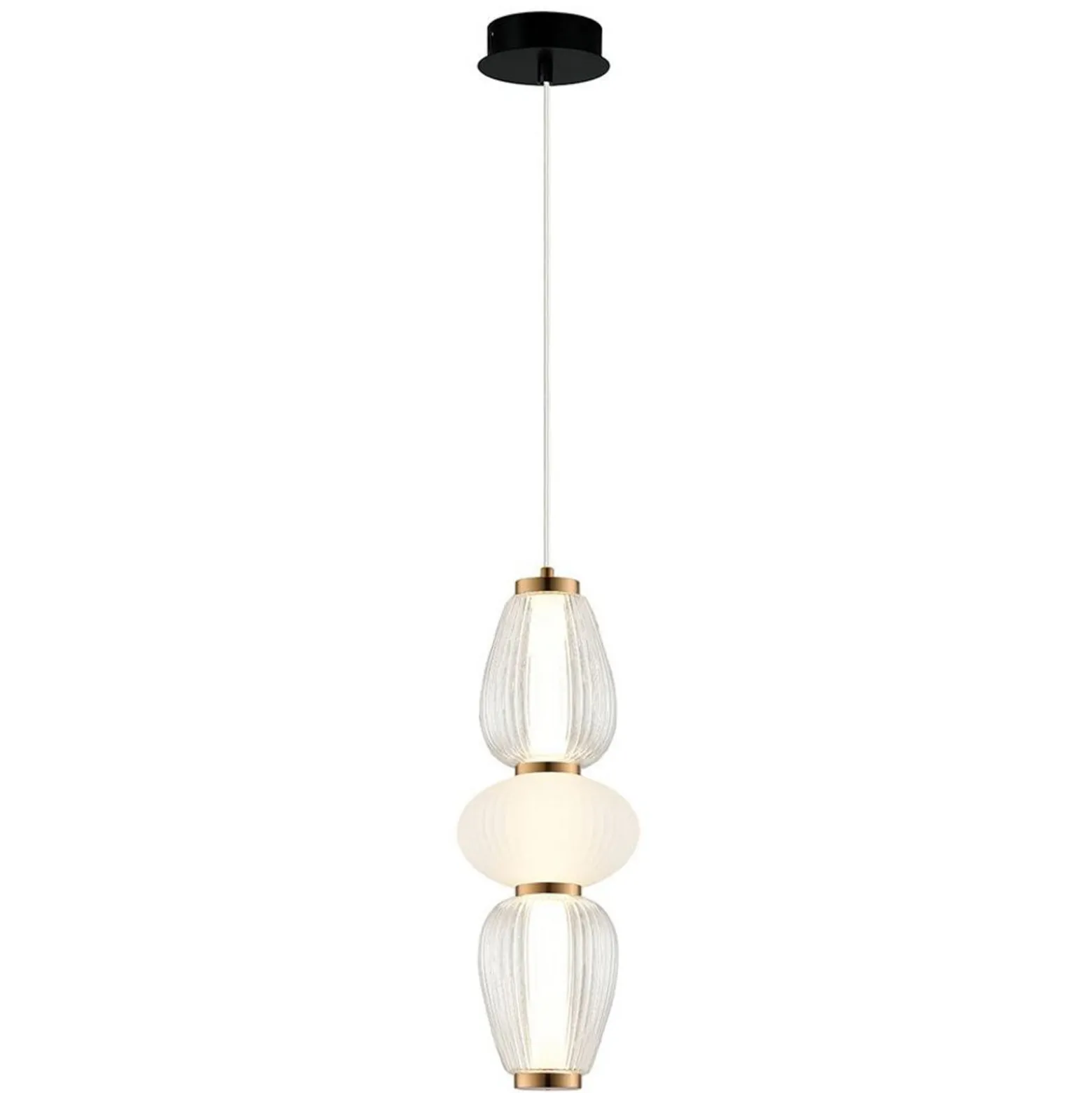 LED-Pendellampe Shiny, Ø 16 cm, klar/weiß, Glas