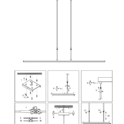 LED-Pendellampe Zelena, stahl, Länge 122 cm, Metall, CCT