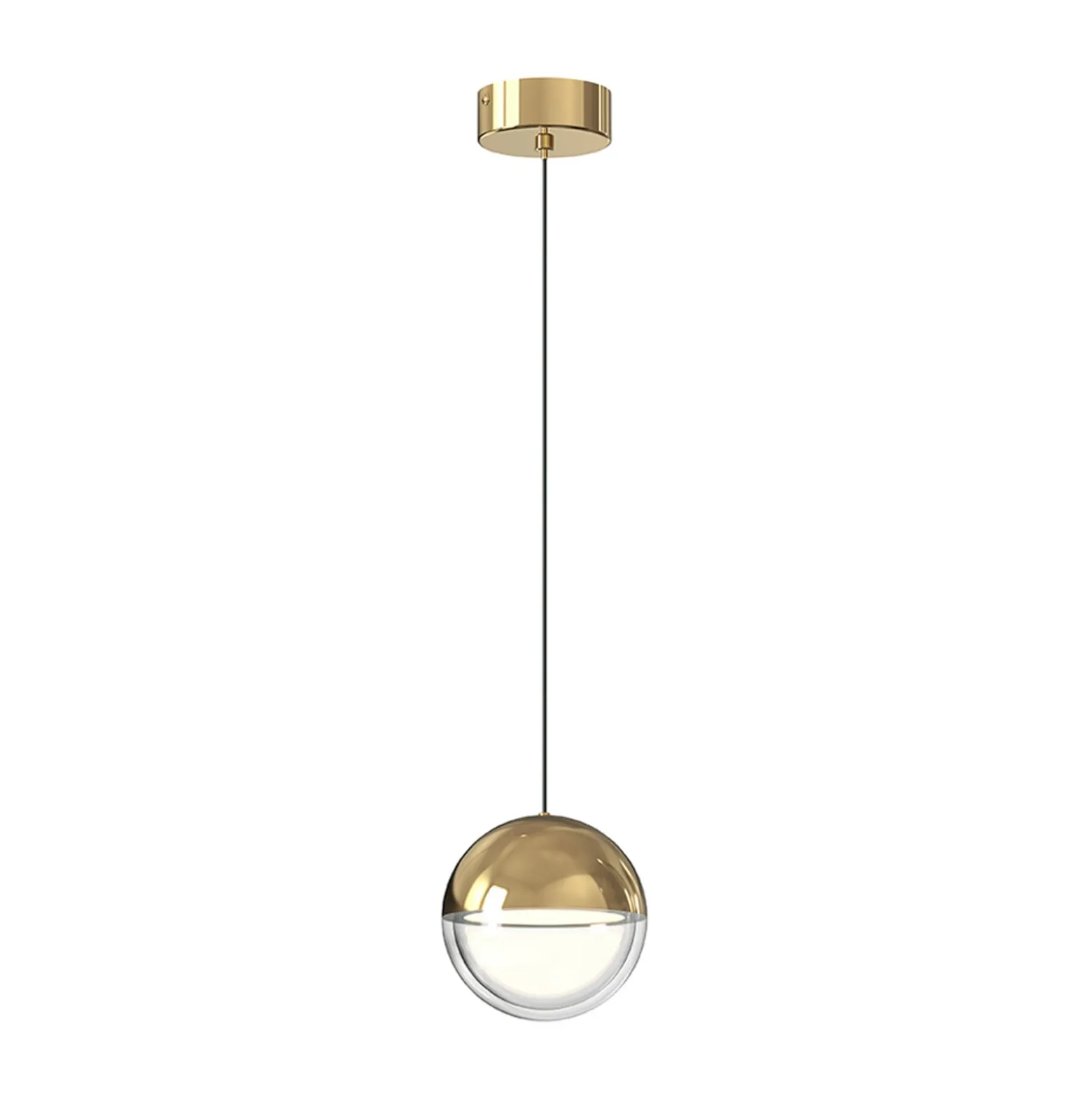 LED-Pendellampe Zirea, goldfarben, Ø 12 cm, Metall
