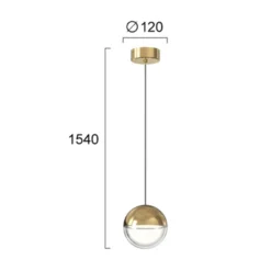 LED-Pendellampe Zirea, goldfarben, Ø 12 cm, Metall